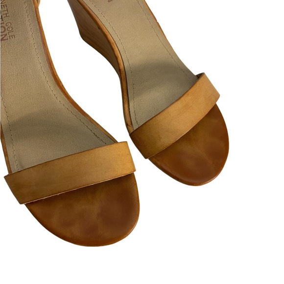 Kenneth Cole Reaction Ava sexy casual camel wedge summer vacation sandal size 9 - Picture 8 of 14